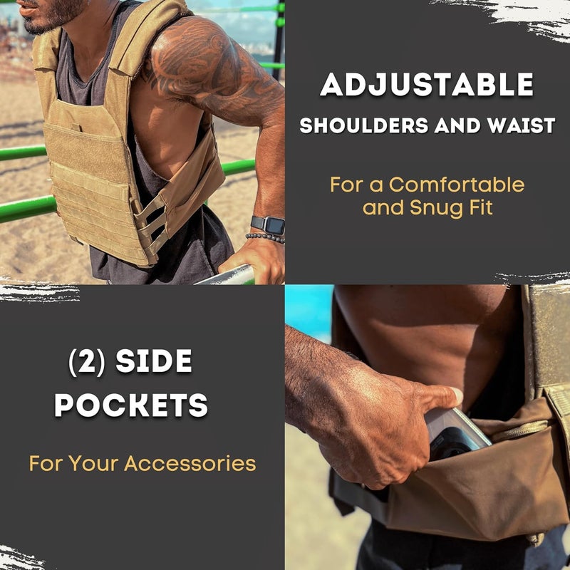 Polyfit (Fortify) Weighted Vest for Strength and Endurance Training, Rucking, Fitness Workouts, Running, WODs - Image 4